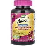 Мультивітаміни для жінок, без цукру, смак полуниці, Alive! Women's Gummy Multivitamin, Nature's Way, 50 жувальних цукерок: ціни та характеристики