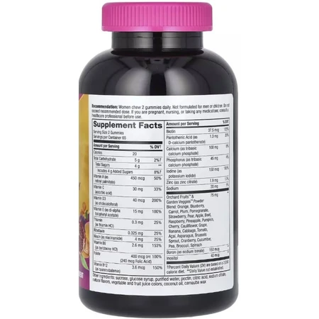 Мультивитамины для женщин, вкус ягод, Alive! Women's Gummy Multivitamin, Nature's Way, 130 жевательных конфет: цены и характеристики