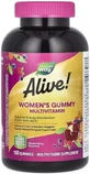 Мультивитамины для женщин, вкус ягод, Alive! Women's Gummy Multivitamin, Nature's Way, 150 жевательных конфет