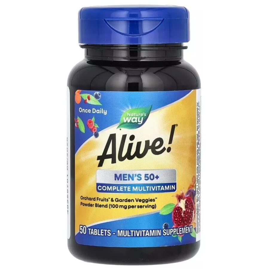 Мультивитамины для мужчин 50+, Alive! Men's 50+ Complete Multivitamin, Nature's Way, 50 таблеток: цены и характеристики