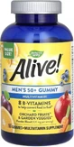 Мультивитамины для мужчин 50+, вкус фруктов, Alive! Men's 50+ Multivitamin Gummy, Nature's Way, 150 жевательных конфет