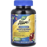 Мультивитамины для мужчин, без сахара, вкус персика, Alive! Men's Gummy Multivitamin, Nature's Way, 50 жевательных конфет