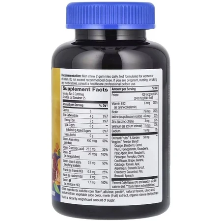 Мультивитамины для мужчин, без сахара, вкус персика, Alive! Men's Gummy Multivitamin, Nature's Way, 50 жевательных конфет: цены и характеристики