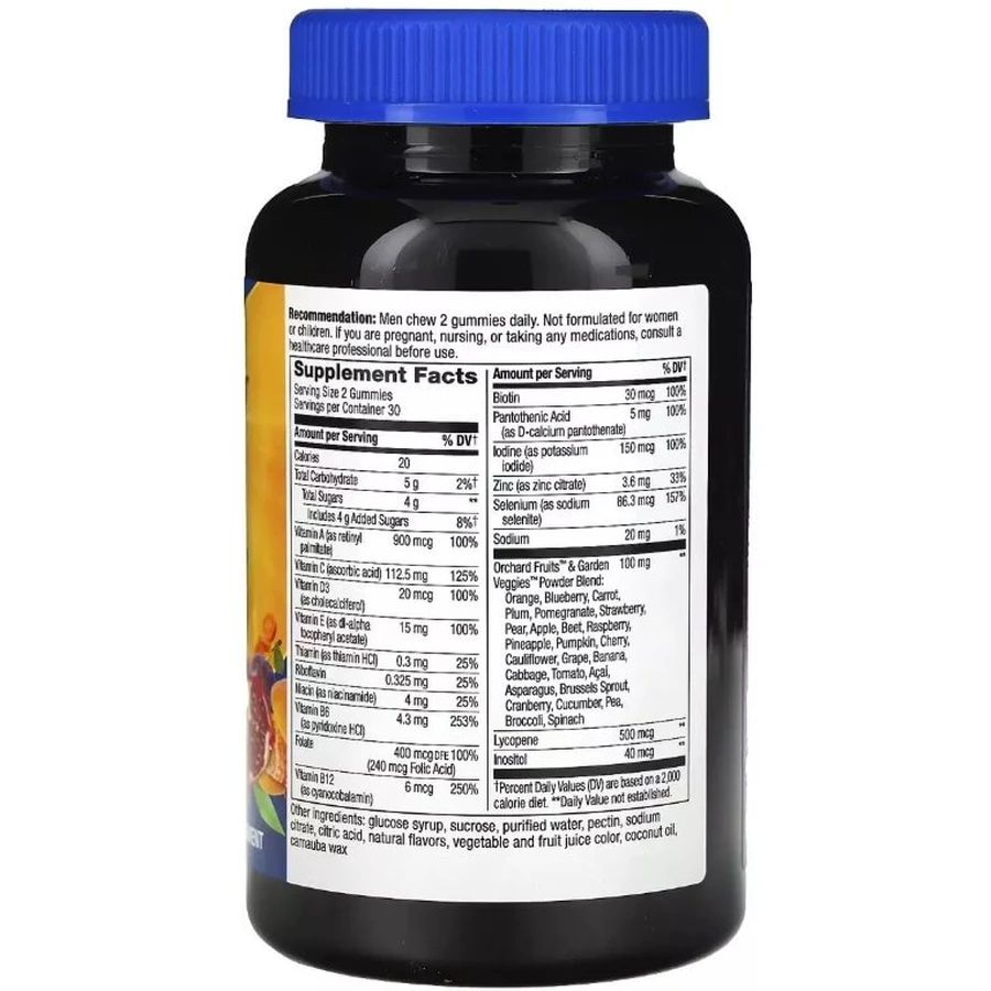 Мультивітаміни для чоловіків, смак фруктів, Alive! Men's Gummy Multivitamin, Nature's Way, 60 жувальних цукерок: ціни та характеристики