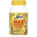 Мультивитамины повышенной эффективности без железа, Alive! Max6 Potency Multivitamin, No Added Iron, Nature's Way, 90 Капсул: цены и характеристики