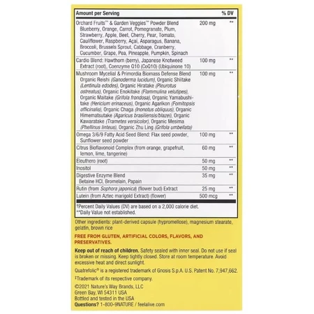 Мультивитамины повышенной эффективности без железа, Alive! Max6 Potency Multivitamin, No Added Iron, Nature's Way, 90 Капсул: цены и характеристики