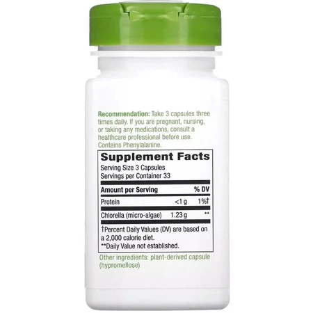 Хлорелла, 1230 мг, Chlorella, Micro-Algae, Nature's Way, 100 вегетарианских капсул: цены и характеристики