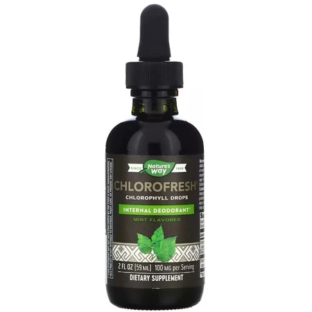 Хлорофіл у краплях, смак м'яти, Chlorofresh, Chlorophyll Drops, Nature's Way, 59 мл: ціни та характеристики