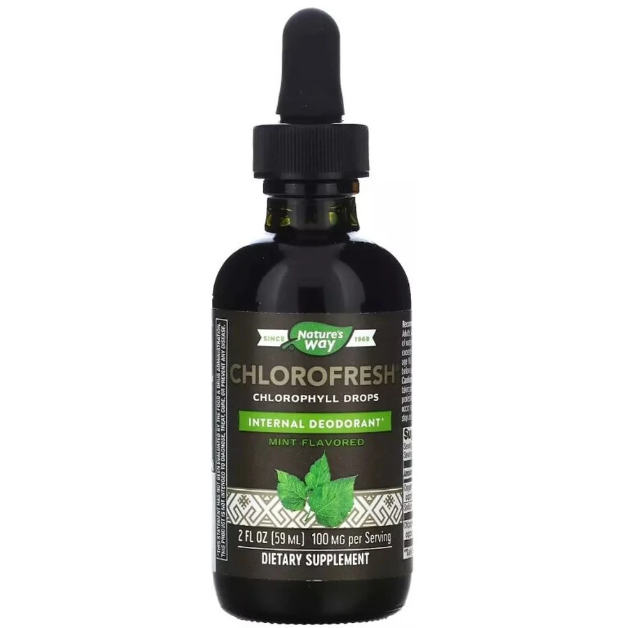 Хлорофіл у краплях, смак м'яти, Chlorofresh, Chlorophyll Drops, Nature's Way, 59 мл: ціни та характеристики