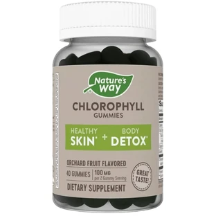 Хлорофилл, 100 мг, вкус фруктов, Chlorophyll Gummies, Nature's Way, 40 жевательных конфет