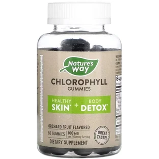 Хлорофіл, 100 мг, смак фруктів, Chlorophyll Gummies, Nature's Way, 60 жувальних цукерок