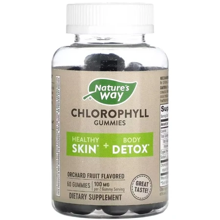 Хлорофіл, 100 мг, смак фруктів, Chlorophyll Gummies, Nature's Way, 60 жувальних цукерок: ціни та характеристики