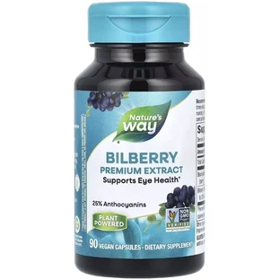 Черника, премиум экстракт, Bilberry, Premium Extract, Nature's Way, 90 вегетарианских капсул