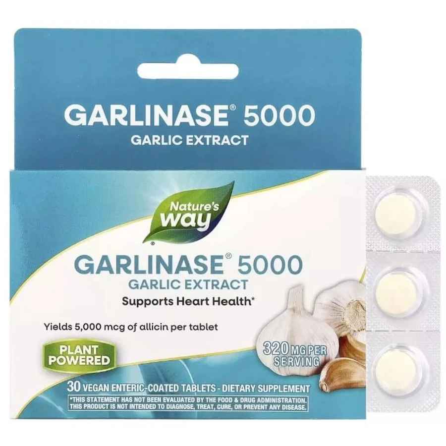 Экстракт чеснока, 320 мг, Garlinase 5000, Garlic Extract, Nature's Way, 30 таблеток: цены и характеристики
