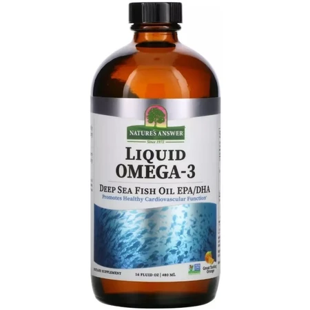 Омега-3 рідка, апельсиновий смак, Liquid Omega-3, Deep Sea Fish Oil EPA/DHA, Nature's Answer, 480 мл: ціни та характеристики