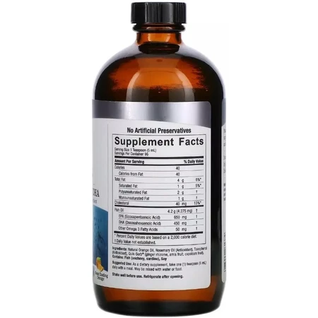 Омега-3 рідка, апельсиновий смак, Liquid Omega-3, Deep Sea Fish Oil EPA/DHA, Nature's Answer, 480 мл: ціни та характеристики