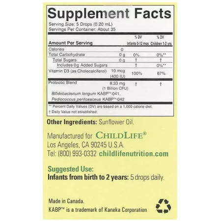 Пробиотики для иммунитета ребенка в каплях, InfantBiotics, Probiotic Drops, ChildLife, 8 мл: цены и характеристики