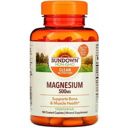 Магний, 500 мг, Magnesium, Sundown Naturals, 180 каплет: цены и характеристики