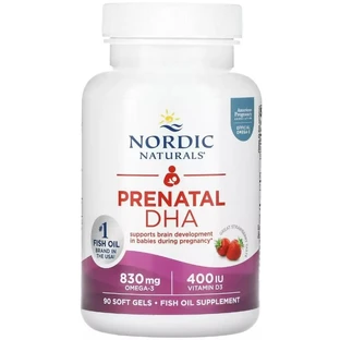 ДГК (докозагексаеновая кислота) для беременных, вкус клубники, Prenatal DHA, Nordic Naturals, 90 гелевых капсул