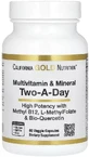 Мультивитамины и минералы, Multivitamin and Mineral, Two-A-Day, California Gold Nutrition, 60 вегетарианских капсул