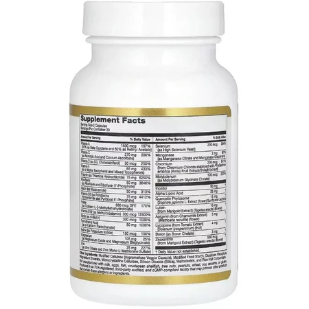 Мультивітаміни та мінерали, Multivitamin and Mineral, Two-A-Day, California Gold Nutrition, 60 вегетаріанських капсул: ціни та характеристики