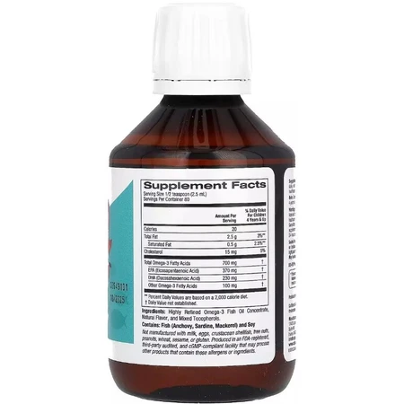 Норвежский Рыбий жир с омега-3 для детей, вкус лимона, Norwegian Kids Omega-3 Fish Oil, California Gold Nutrition, 200 мл: цены и характеристики