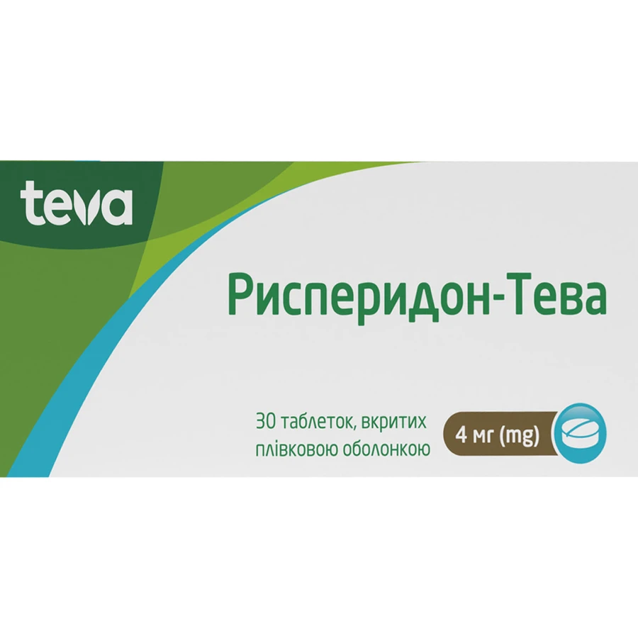 Рисперидон-Тева таблетки покрытые пленочной оболочкой по 4 мг №30: цены и характеристики