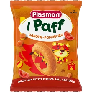 Снеки кукурудзяні Plasmon Baby Puffs з морквою та томатами 15 г