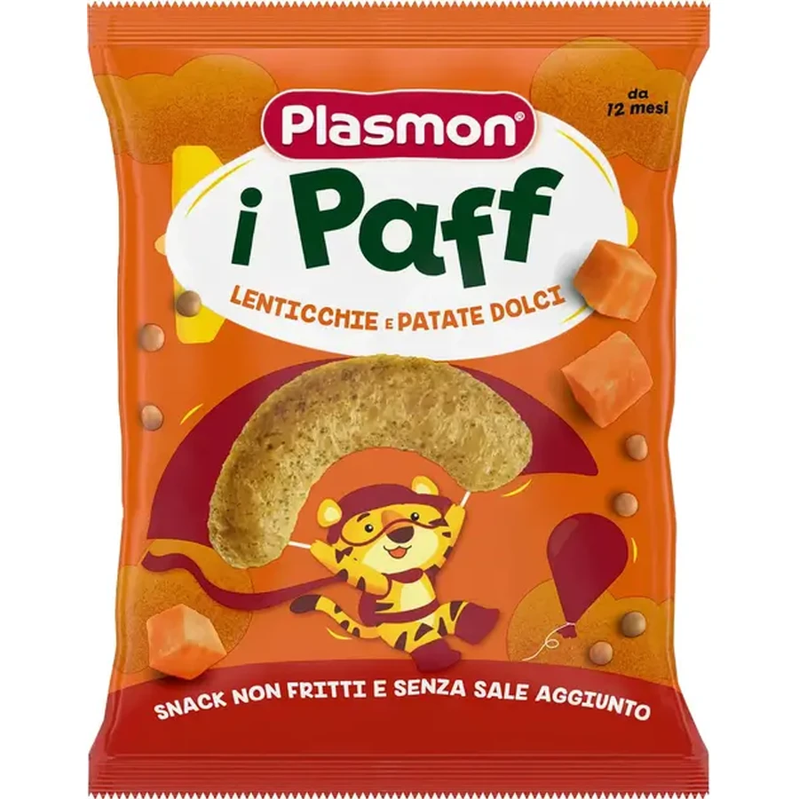 Снеки Plasmon Baby Puffs с чечевицей и сладким картофелем 15 г: цены и характеристики