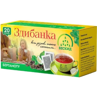Чай чорний «Здибанка» з ароматом бергамоту 28 г фільтр-пакети №20
