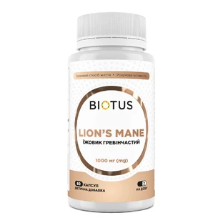 Їжовик гребінчастий, Lion's Mane, Biotus, 500 мг, №60 