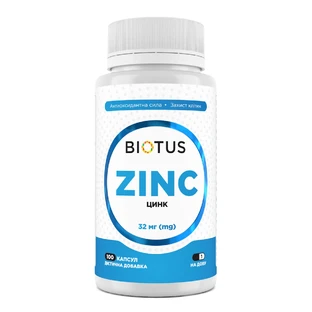 Цинк, Zinc, Biotus, 32 мг, №100
