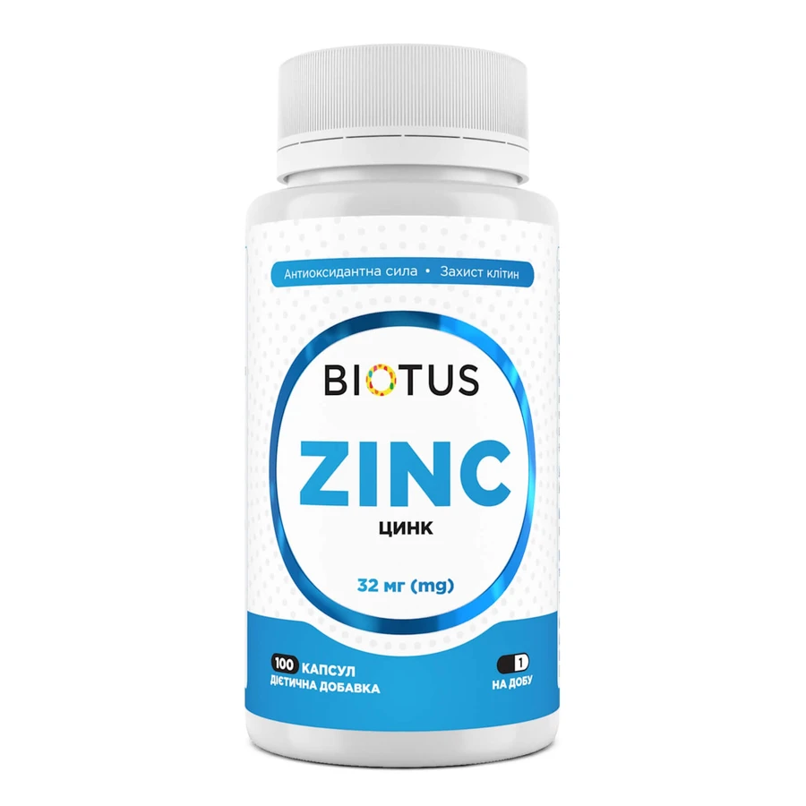 Цинк, Zinc, Biotus, 32 мг, №100: ціни та характеристики