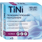 Пеленки гигиенические поглощающие TiNi Norma 60х60 см, 5 шт.: цены и характеристики