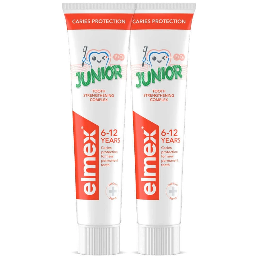 Elmex Caries Protection Junior, зубна паста для дітей, 6-12 років, 2 x 75 мл: ціни та характеристики
