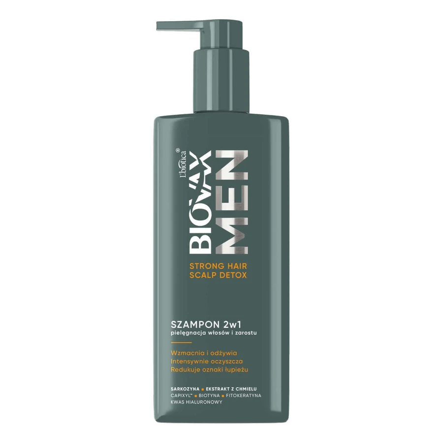 Biovax Men Strong Hair & Scalp Detox, шампунь 2-в-1 для волосся та бороди, 200 мл + шампунь для волосся та шкіри голови, 50 мл безкоштовно: ціни та характеристики