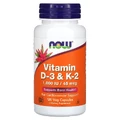 Витамин D-3 1000UI Si K2 MK4 45 mcg, 120 вегетарианских капсул, Now Foods
