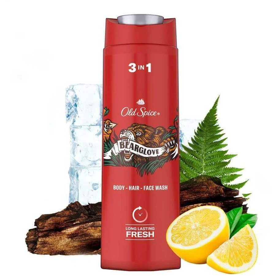 Old Spice Ведмежа рукавичка Гель для душу та шампунь для чоловіків 400 мл: ціни та характеристики