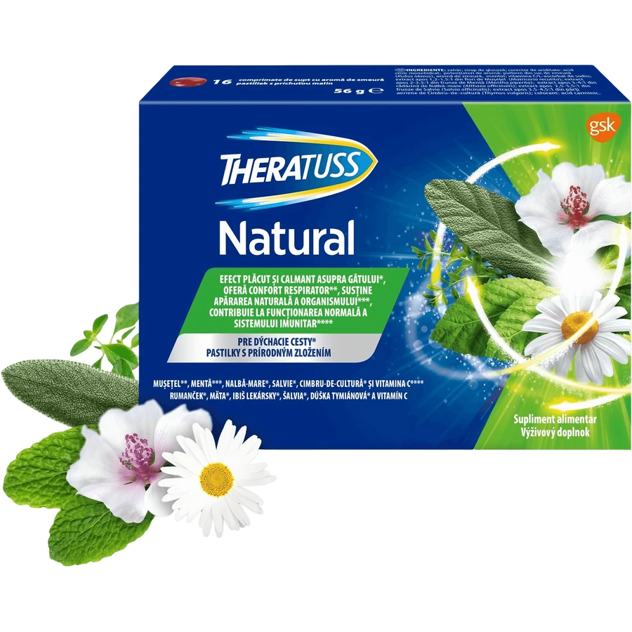 TheraTuss Natural Lozenges от боли в горле 16 таблеток: цены и характеристики