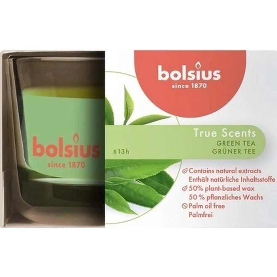 Ароматична свічка Bolsius Aromatic 2.0 Glass Green Tea 1×1 шт, розмір 80 х 50 мм: ціни та характеристики