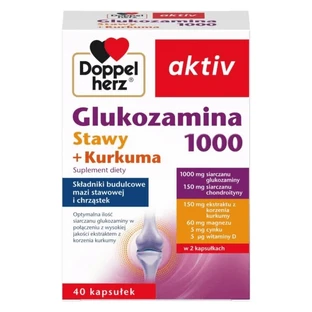 Doppelherz aktiv Glucosamine 1000 Joints + Curcumin, 40 капсул ЗНИЩЕНА УПАКОВКА