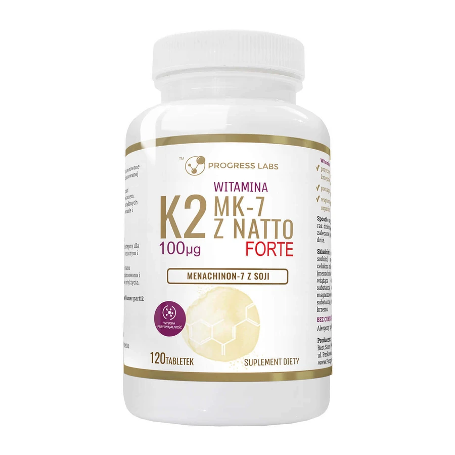 Progress Labs Витамин K2 MK-7 из Natto Forte 100 мкг, 120 капсул: цены и характеристики