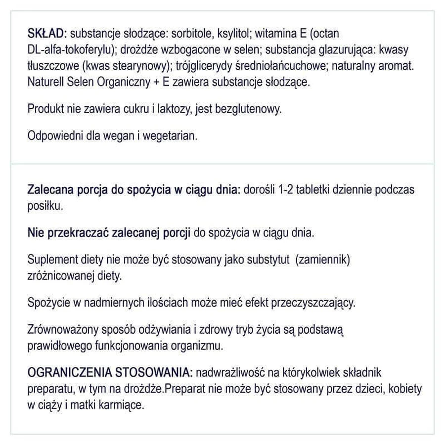 Naturell Organic Selenium + E, 60 таблеток с кусочками: цены и характеристики