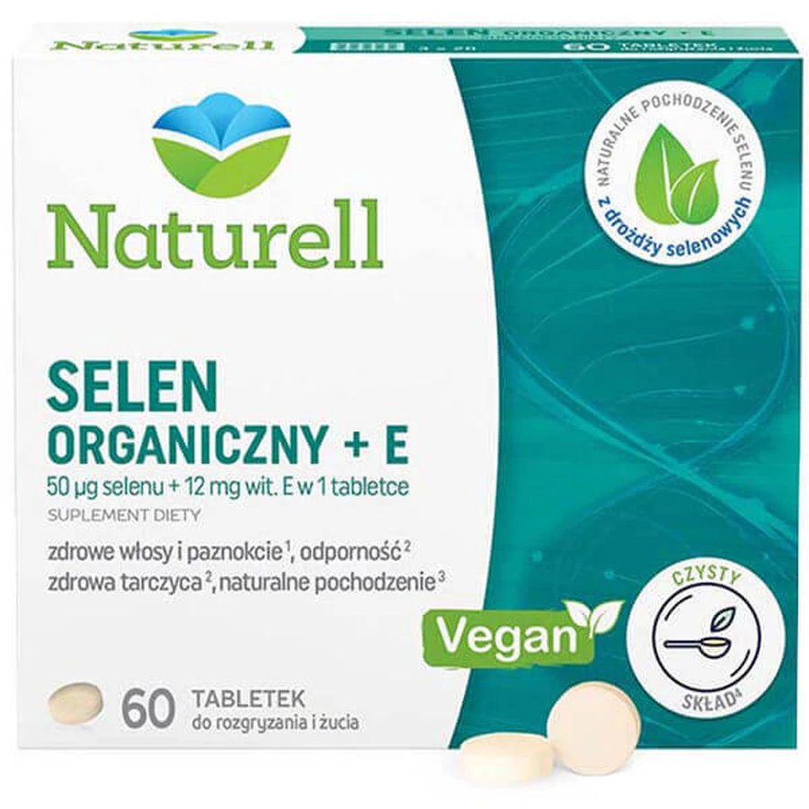 Naturell Organic Selenium + E, 60 таблеток с кусочками: цены и характеристики