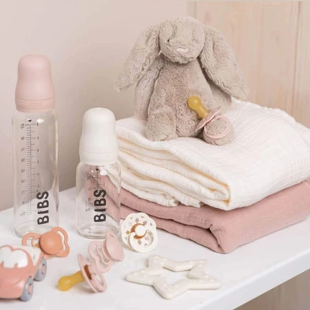 Bibs Baby Glass Bottle, стеклянная бутылочка с резиновой соской с медленным потоком, Blush, с рождения, 225 мл: цены и характеристики