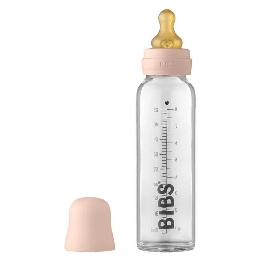 Bibs Baby Glass Bottle, стеклянная бутылочка с резиновой соской с медленным потоком, Blush, с рождения, 225 мл: цены и характеристики