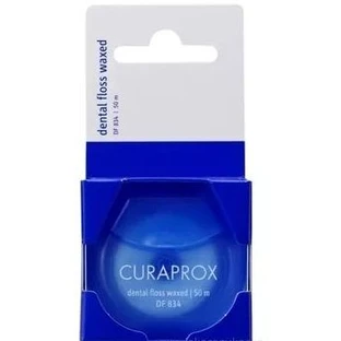 Зубна нитка Curaprox DF 834 вощена () зі смаком м'яти 1шт 50 м