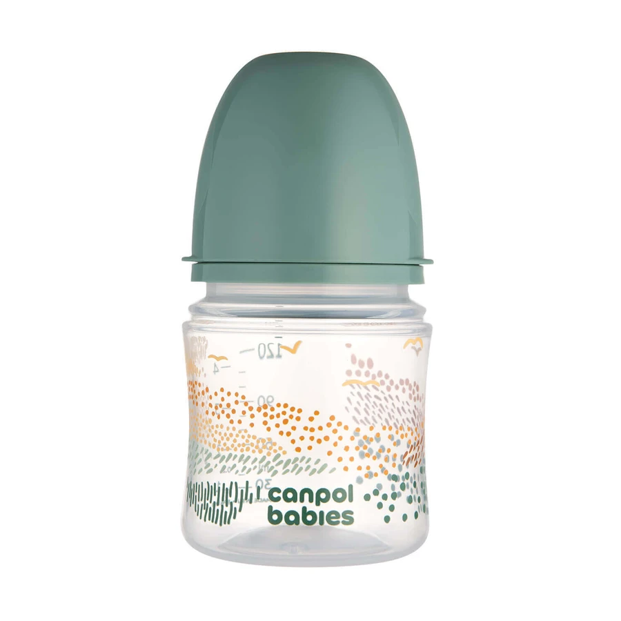 Canpol Babies EasyStart, пляшечка з широким горлом, гірська, зелена, 35/242, від народження, 120 мл: ціни та характеристики