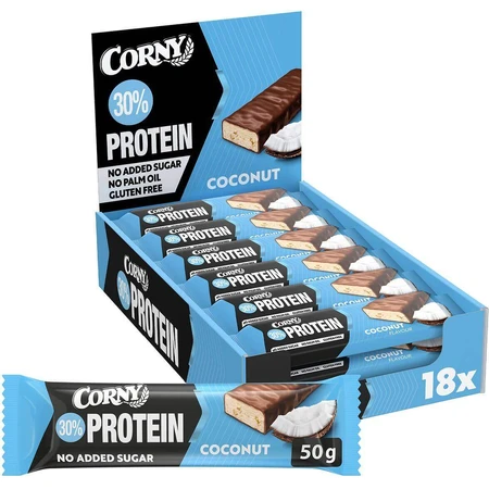 Corny Protein 30% протеїновий батончик кокосовий 50 г: ціни та характеристики