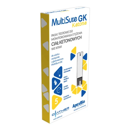 MultiSure GK Ketone, тест-смужки для визначення рівня кетону в крові, 5 шт.: ціни та характеристики